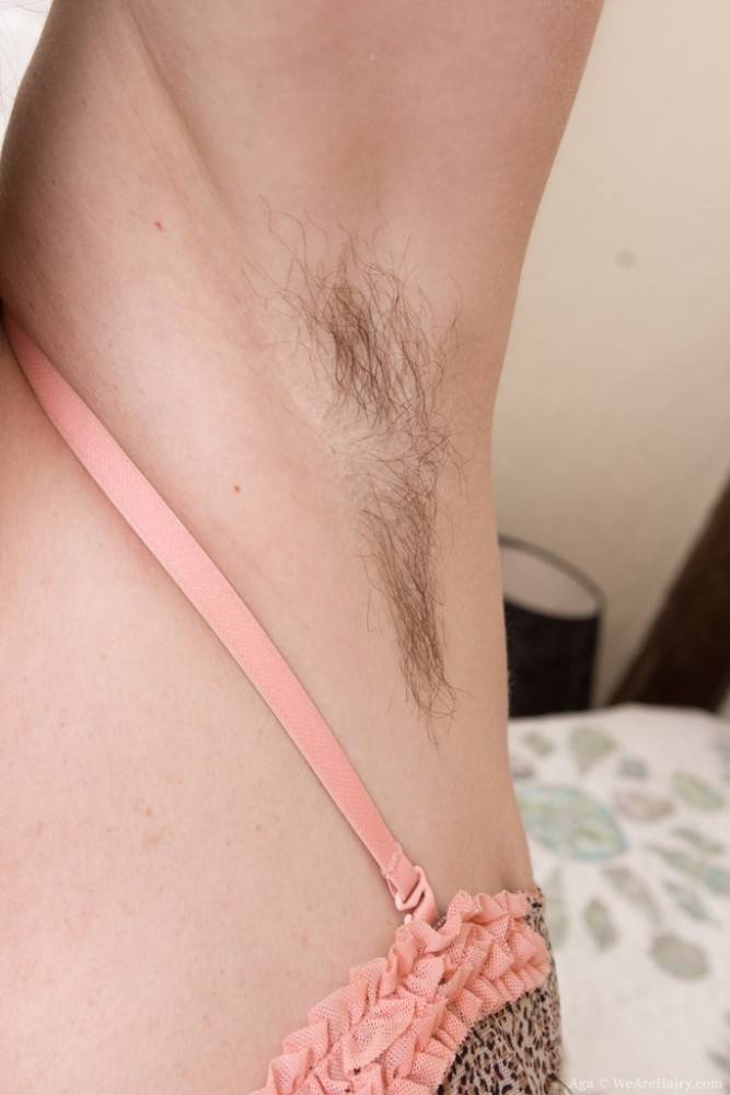 Slim brunette youthful Aga uncovers small tits and hairy beaver - #3