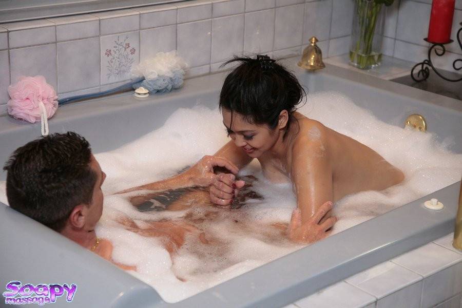 Busty Asian Mika Tan Gets Into The Foam Bath With Man And Lets Him Fuck Her Melons - #6