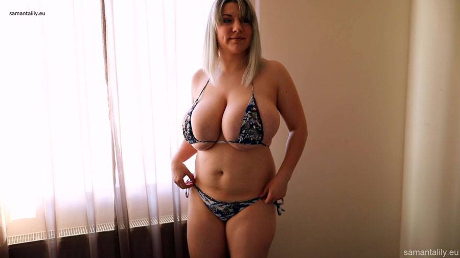 Samanta Lily trying out small bikinis - #3