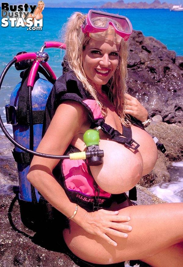 Busty Dusty scuba gear at the Beach - #8