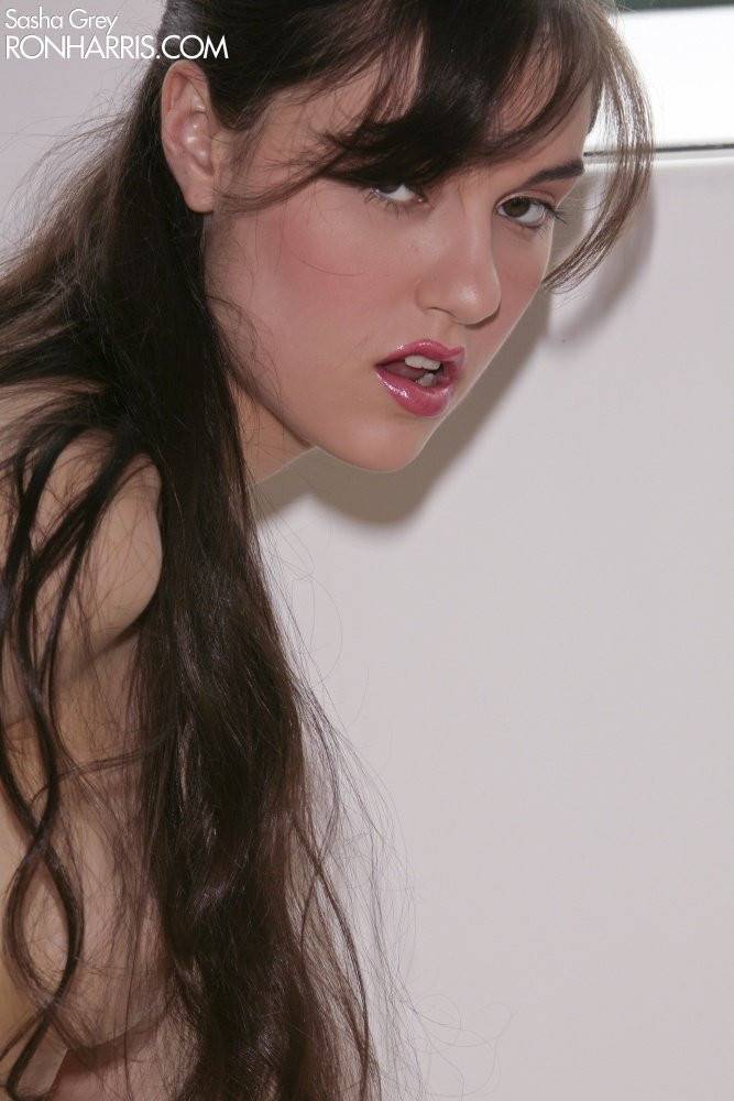 Small Nippled Teen Sasha Grey With Long Black Hair Inserts Glass Toy In Her Love Hole - #12