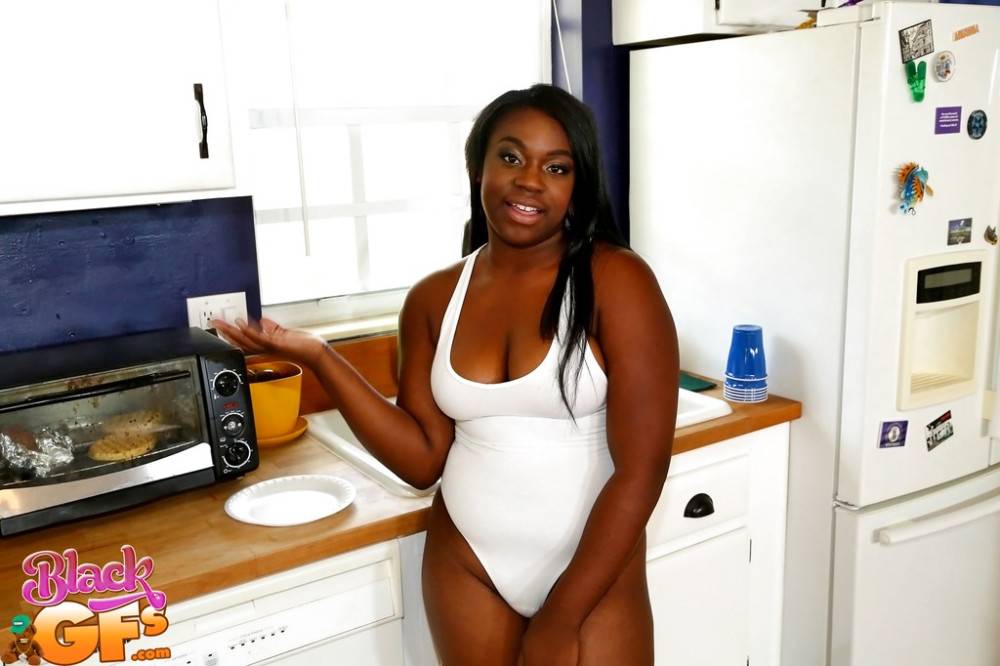 Lush ebony dark-haired amateur Ebony showing big boobies and butt - #12