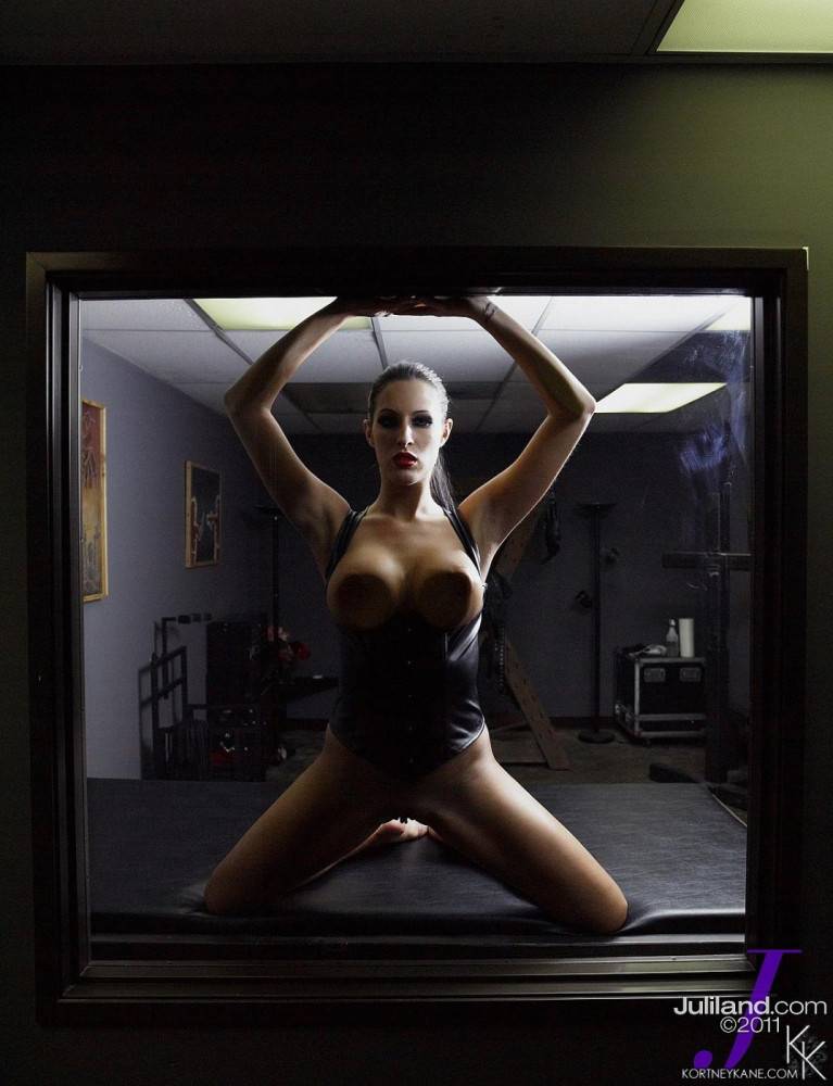 Fetish Loving Pervert Watches Busty Kortney Kane Pose With Her Big Tits Through One Way Glass. - #5