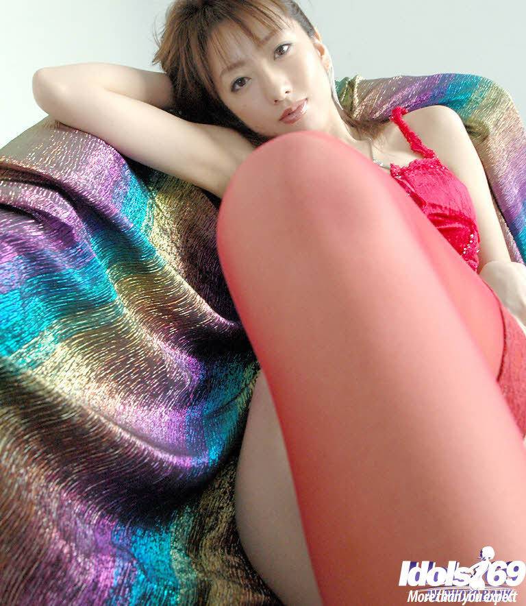 Very attractive japanese Juri in underwear uncovering tiny tits and spreading her legs - #12