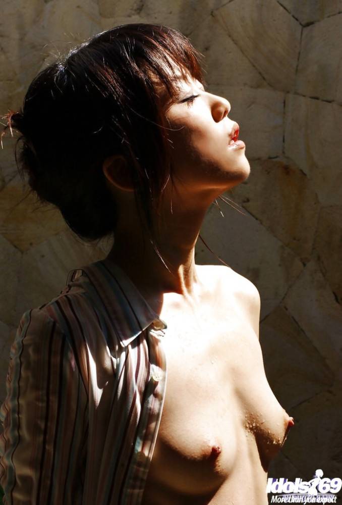 Slim japanese babe Saki Ninomiya reveals small tits and ass - #2