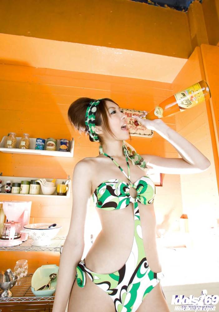 Stunning japanese babe Kotone Aisaki denudes small tits and hot butt - #15