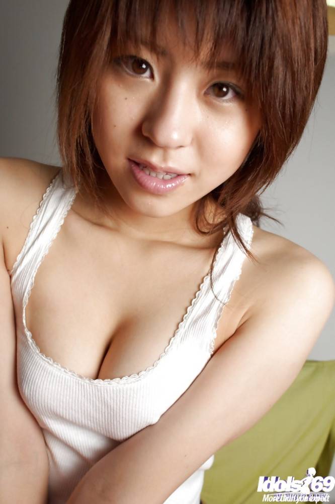 Gracile japanese youthful Haruka Tsukino exposing tiny tits and spreading her legs - #11