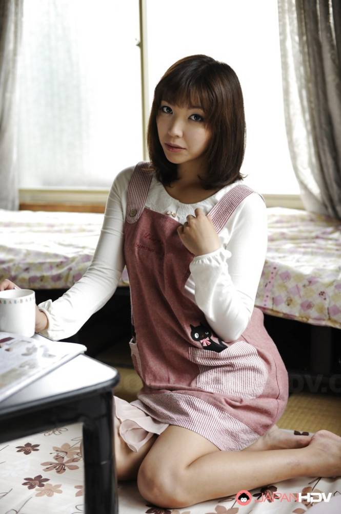 Stunning japanese dark hair Juri Kitahara in nice skirt unveils tiny tits and hairy pussy outdoor - #7