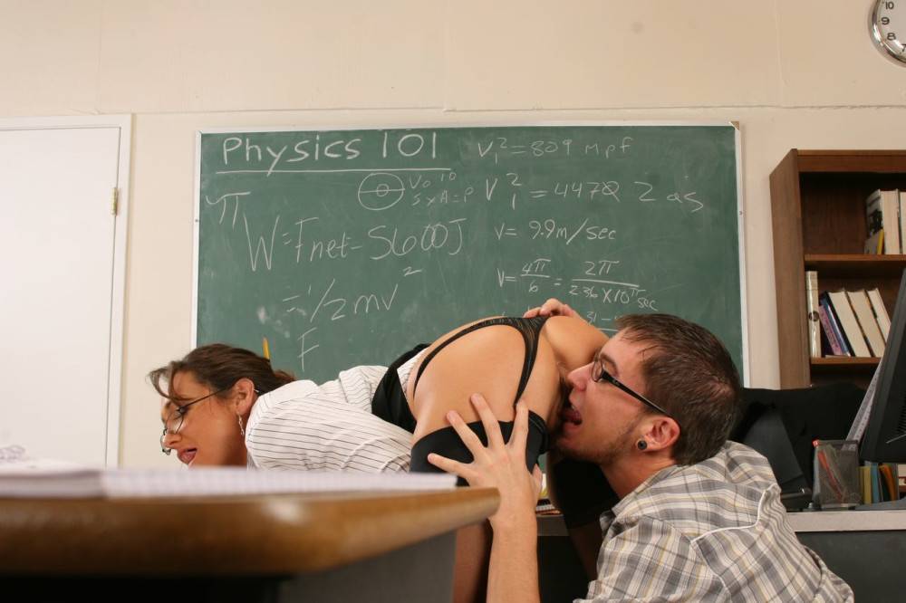 Salacious Professor In Stockings Michelle Lay Bends Over The School Desk And Gets Drilled - #10