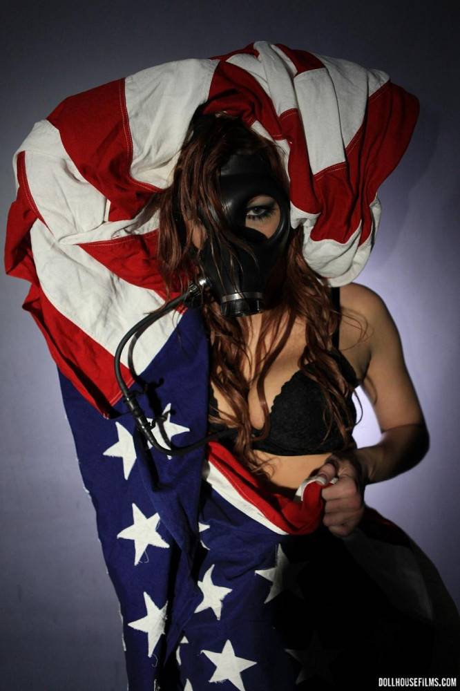 Jayden Cole Has A Gas Mask Fetish And Loves Wrapping Her Juicy Body With The American Flag. - #9