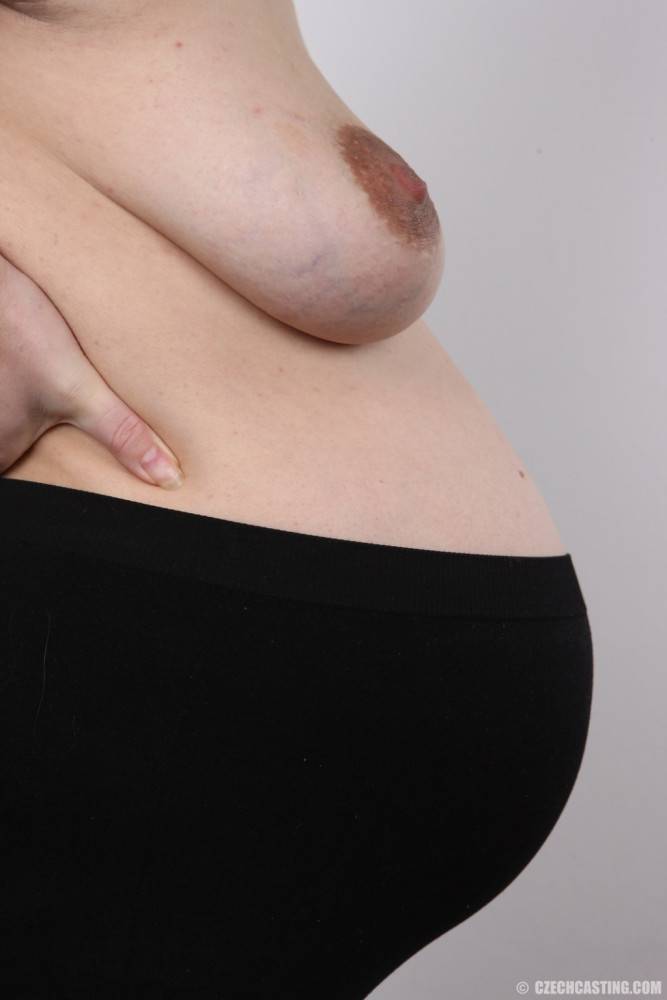 Likable brunette is pregnant and her belly shows that the birth is not far away. - #8
