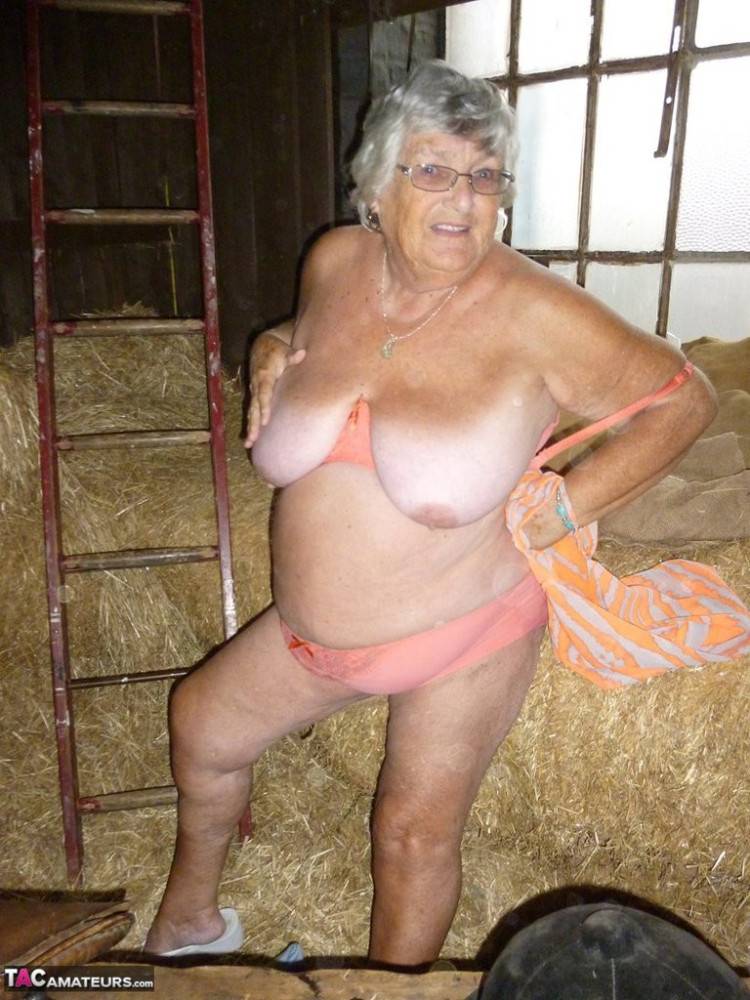 Granny frolics in the hay - #12