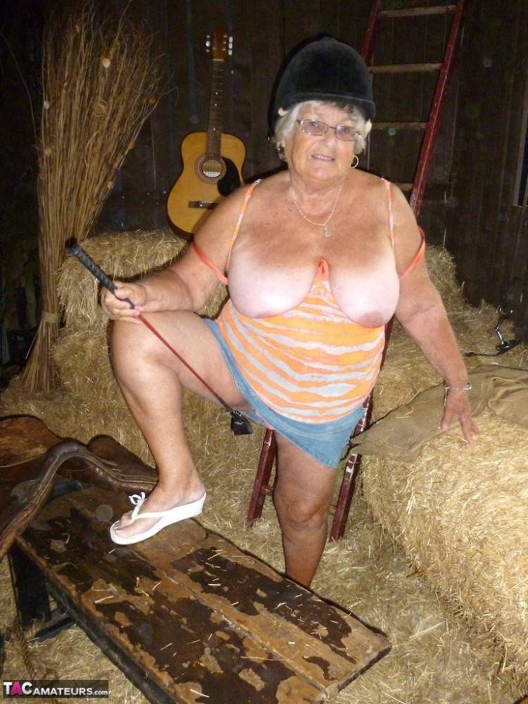 Granny frolics in the hay - #9