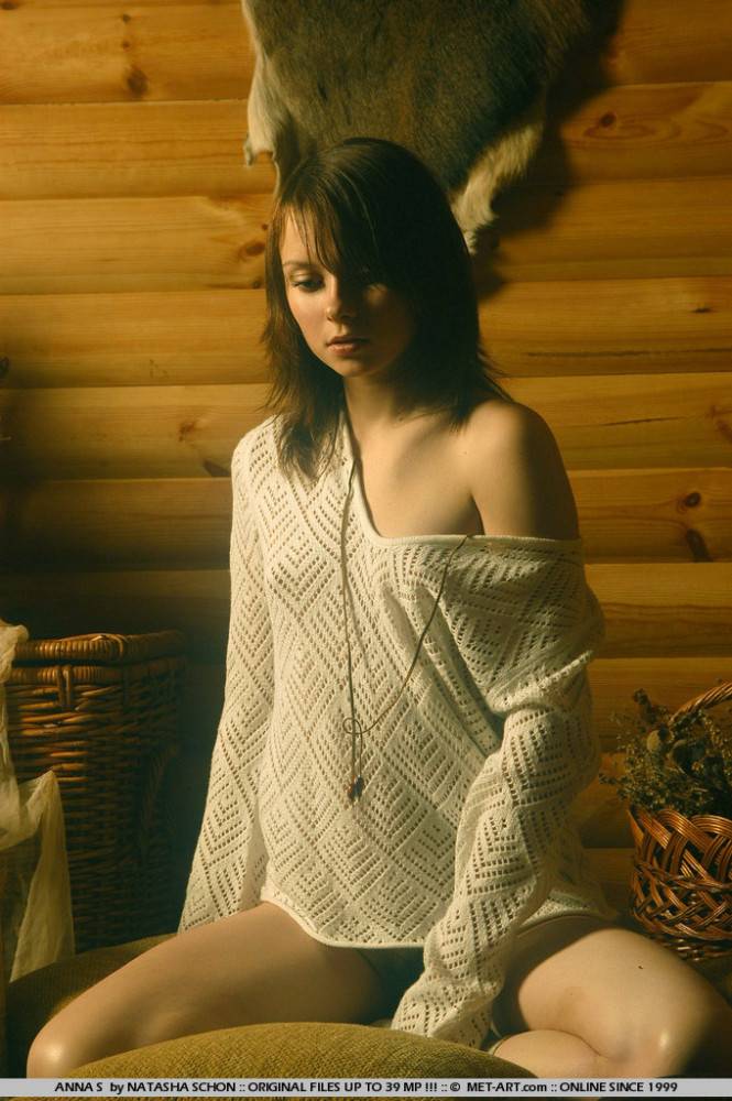 Bushy Teen Anna S With Tiny Tits Strips Down To Her Wool Socks In The Evening - #6