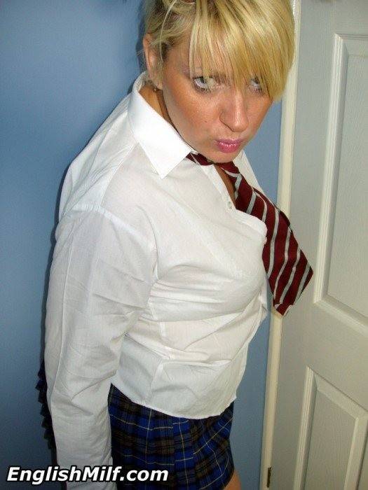 Curvy mom teasing in her schoolgirl outfit - #3