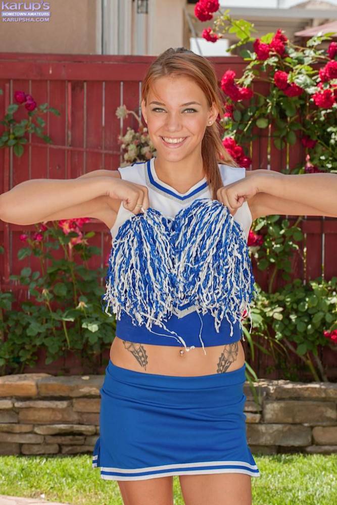 Nice-nelly Red Haired Cheerleader Daisy Dalton Strips And Caresses Herself - #1