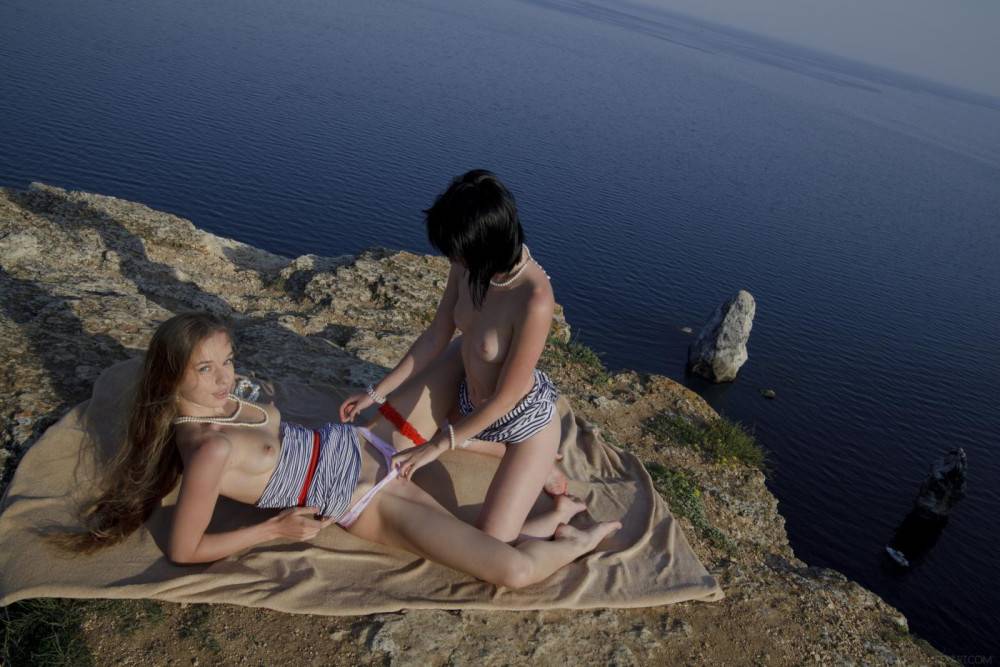 Milena D And Lyala A Are Naughty Lesbian Babes Having Fun On A Cliff Overlooking The Ocean - #4