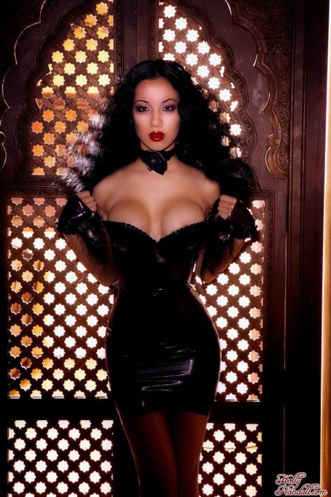 Glam Asian Jade Vixen Takes Off Her Short Tight Latex Dress And Spreads Her Ultra Long Legs - #4