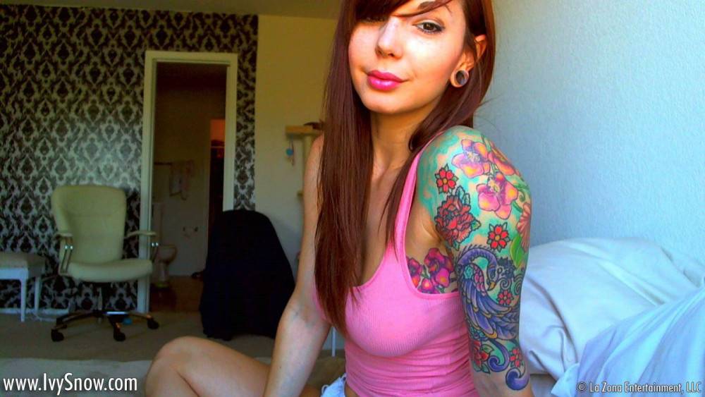 Hot Redhead Chick Ivy Jean Slides Panty Down To The Knees And Plays With Tattooed Charms - #7