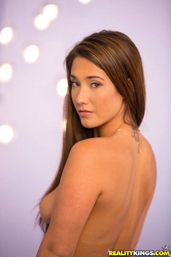 Sylphlike american dark-haired teen Eva Lovia revealing big tits and butt - #10