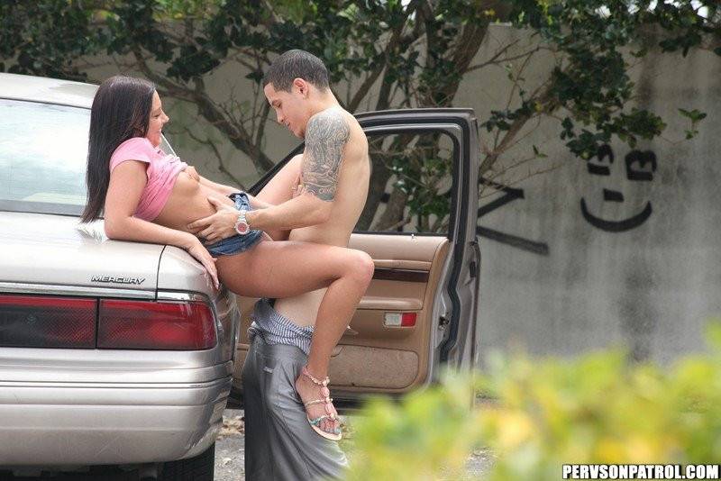 Guy Is Heavily Penetrating The Frisky Teen Iwy Winters Right Near The Car - #4