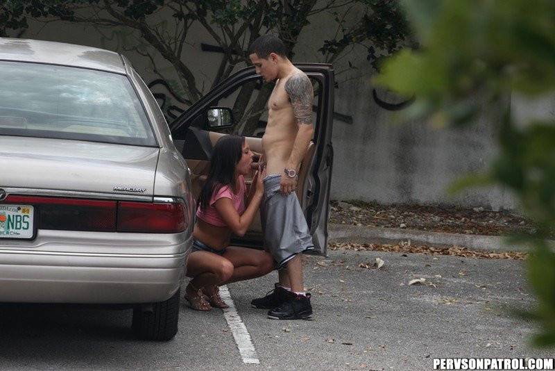 Guy Is Heavily Penetrating The Frisky Teen Iwy Winters Right Near The Car - #1