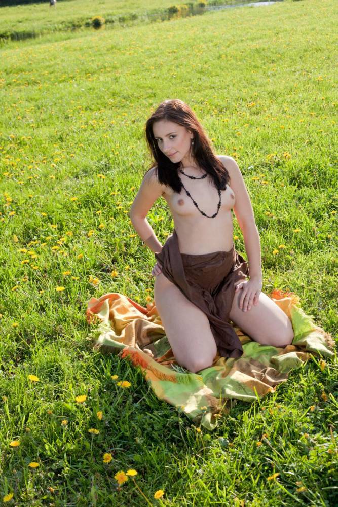 Brunette Teen Victory Nubiles Willing To Enjoy The Soft Green Grass And Tender Sun With Naked Body - #5
