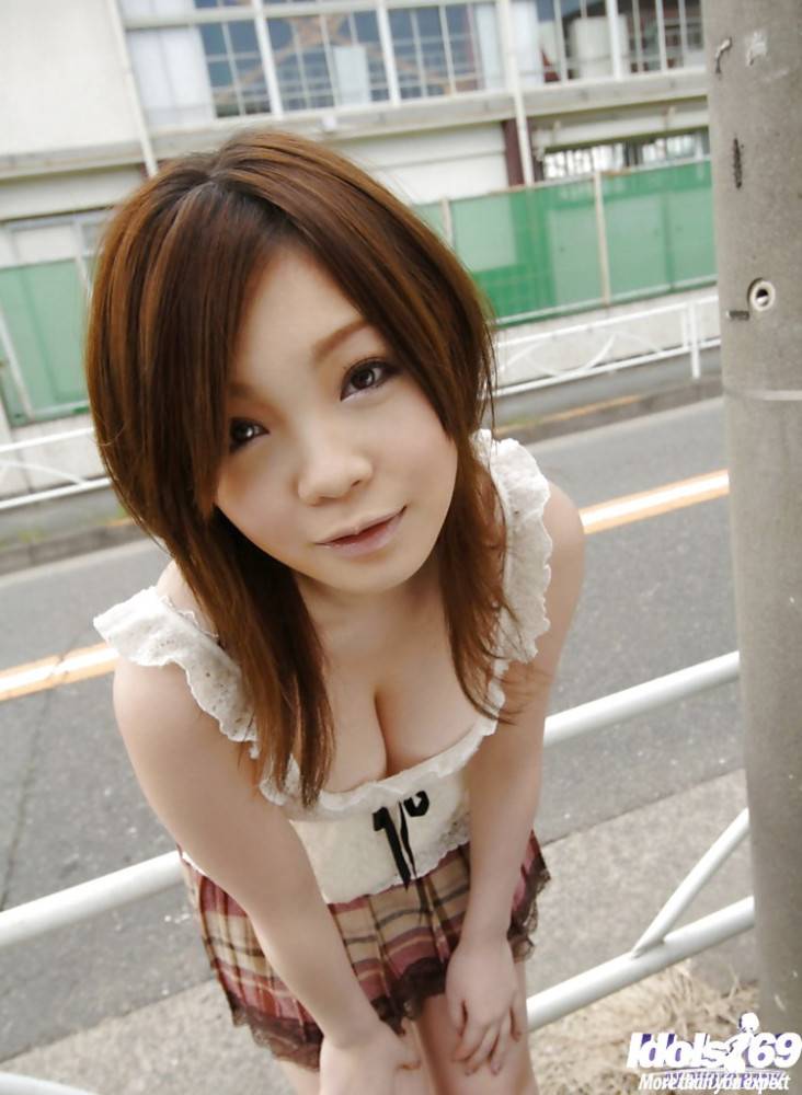 Foxy japanese teen Nami Ogawa exhibiting big titties and hairy pussy - #5