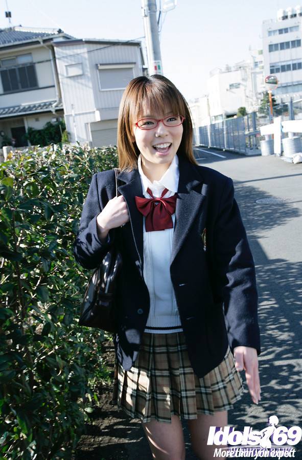 Luscious japanese teen Yume Kimino denudes small tits and hairy twat - #13