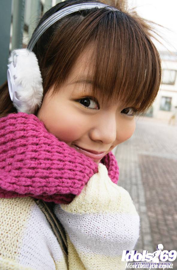 Luscious japanese teen Yume Kimino denudes small tits and hairy twat - #16