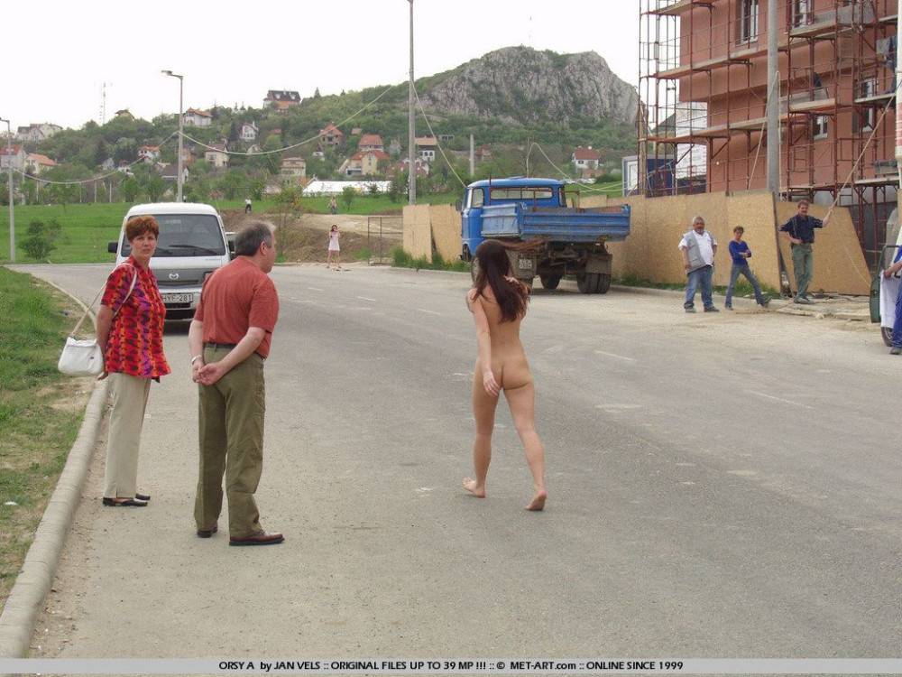 Nasty Exhibitionist Orsetta Loi Walks In The Streets Naked With Men Staring At Her - #13