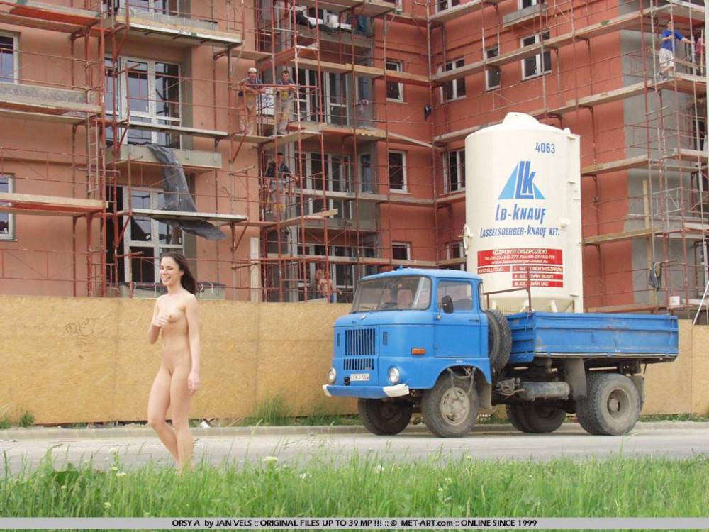Nasty Exhibitionist Orsetta Loi Walks In The Streets Naked With Men Staring At Her - #11