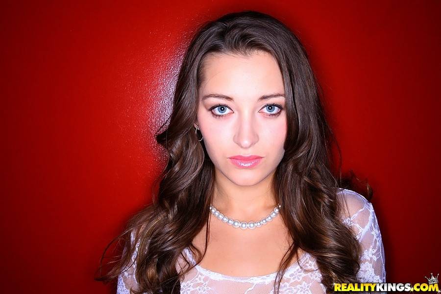 Hot american brunette cutie Dani Daniels in fancy pantyhose exhibits big knockers and sexy ass - #1