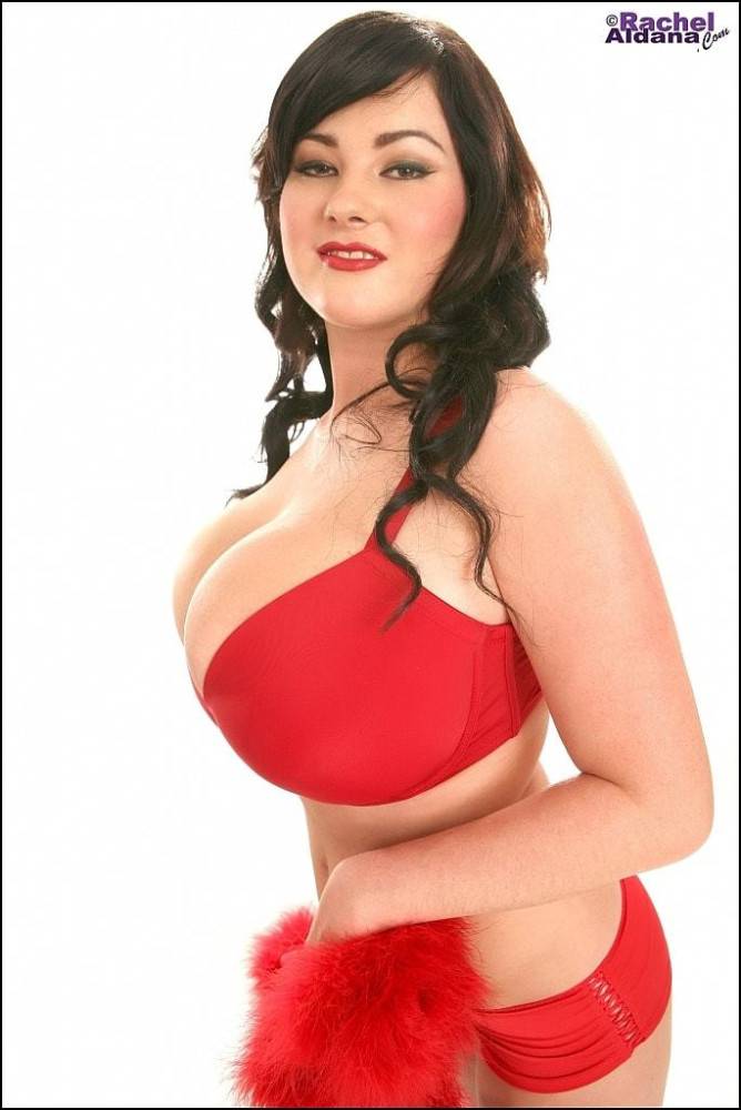 Appealing latin brunette milf Rachel Aldana exposing big tits and undressing - #2