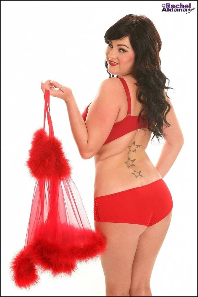 Appealing latin brunette milf Rachel Aldana exposing big tits and undressing - #3