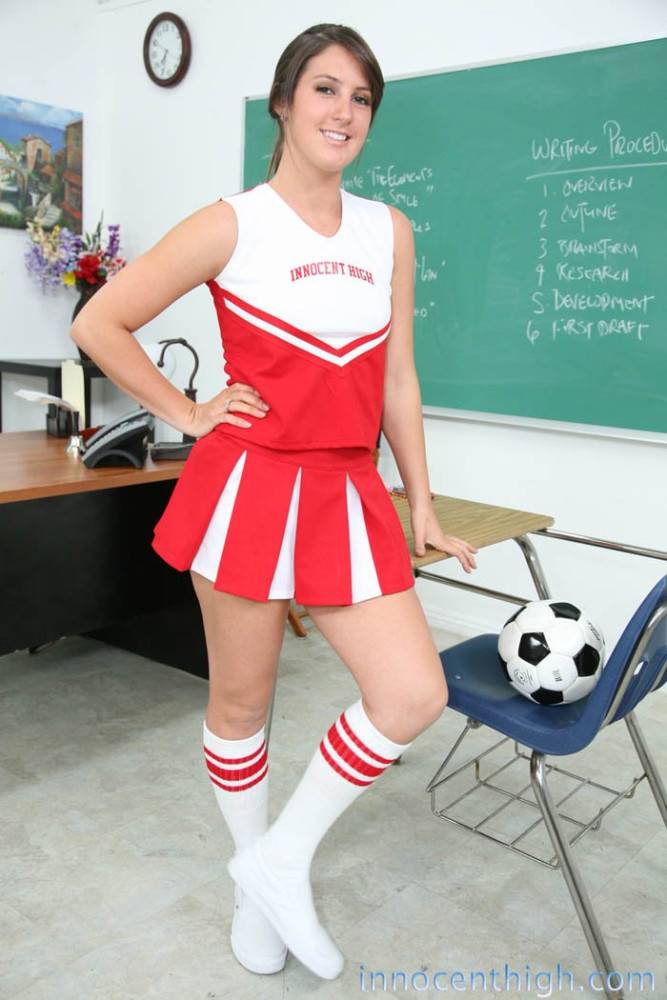 Slutty Cheerleader Bailey Lane In Red And White Uniform Gets Fucked In The Classroom - #1