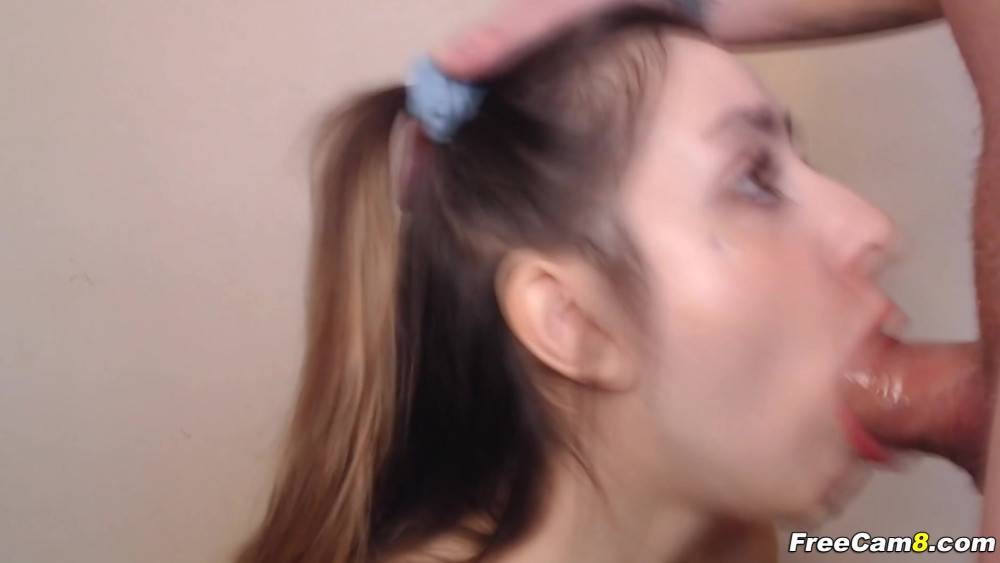 Brunette College Slut Takes Huge Dick in Her Tight Mouth - #4