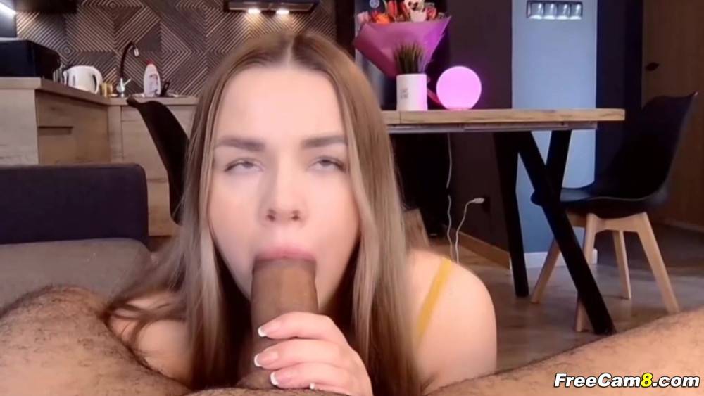 College Slut Gives Blows Huge Dick on Webcam Show - #1