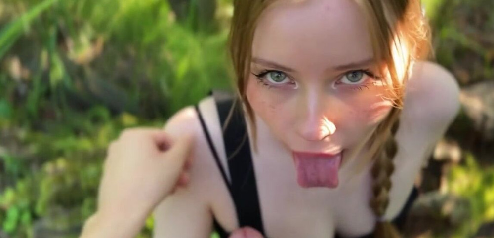 BEST blowjob in the FOREST from a Blonde with Green eyes - #4