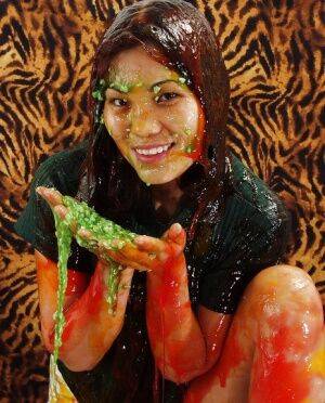 Lecherous thai floosie makes some non nude messy and slimy action - Thailand on nudesceleb.com