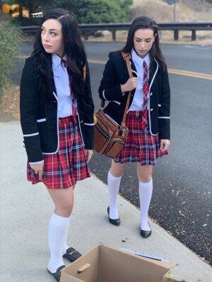 Naughty schoolgirls suck off a big black cock after consulting the Ouija board on nudesceleb.com