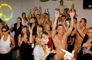 Saucy MILFs have some hardcore fun at the drunk sex party on nudesceleb.com