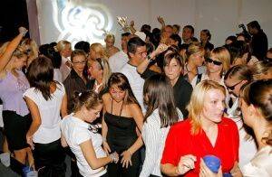 Flirtatious MILFs spend some good time at the party in the night club on nudesceleb.com