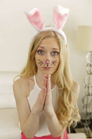 Cute blonde teen Emma Starletto seduces her stepbrother in bunny outfit on nudesceleb.com