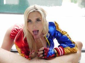 Tiny blonde slut Piper Perri demonstrating her impressive oral sex skills on nudesceleb.com