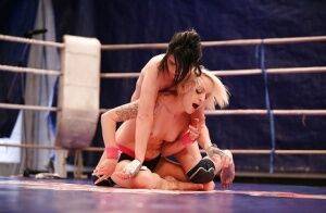Wild catfight with two sporty lesbians Paige Fox and Lucy Bell on nudesceleb.com
