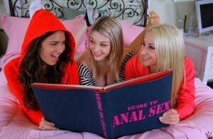 Young Nina and her friends explore their sexuality and enjoy anal fingering on nudesceleb.com