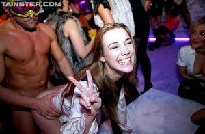 Immensely horny european MILFs going wild at the night club party on nudesceleb.com