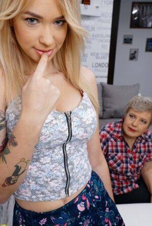 Naughty granny seduces a young girl for her first lesbian experience on nudesceleb.com