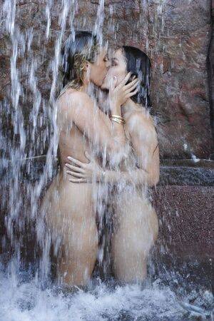 Luscious babes Samantha Saint & Dani Daniels have some wet lesbian fun on nudesceleb.com